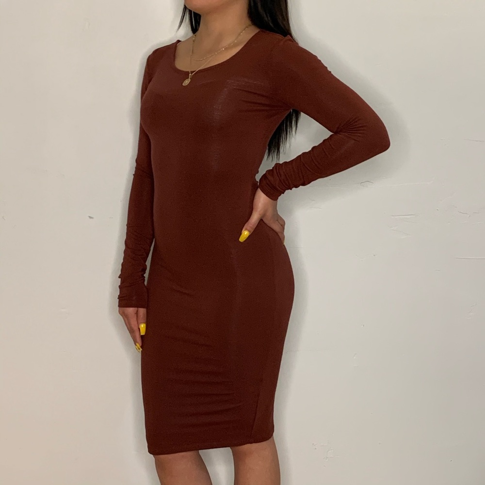 Light brown midi dress